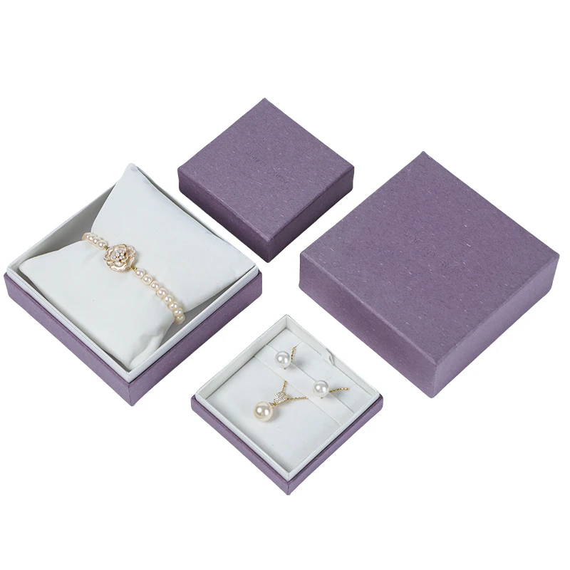 Purple Specialty Paper Jewelry Box with Velvet Interior - Image 4