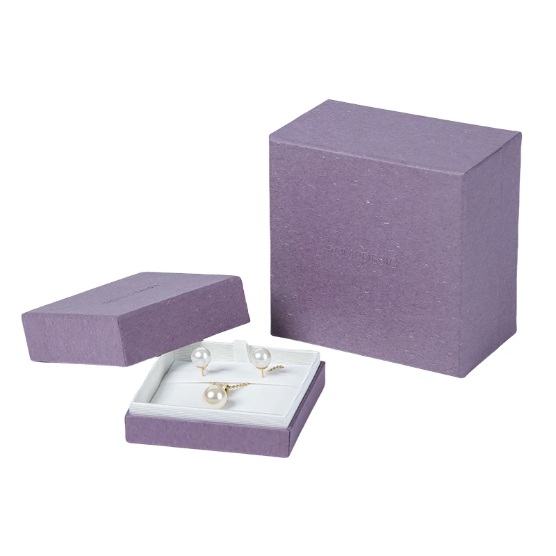 Purple Specialty Paper Jewelry Box with Velvet Interior - Image 6